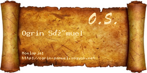Ogrin Sámuel névjegykártya